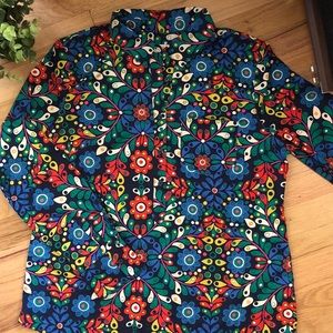 Orla Kiely inspired tunic popover blouse